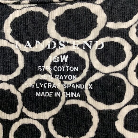 Lands' End size 16 wrap dress with circle design/black and white - Picture 3 of 8